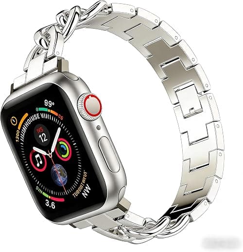 for Apple Watch Bands for Women,Stainless Steel Cowboy Chain Compatible with Iwatch,Smartwatch Bands with Adjustable Length,38-42mm(Series SE/1-11) on Amazon - Best Deal Finder