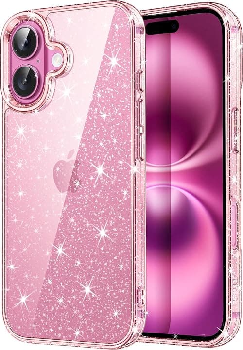 JETech Glitter Case for iPhone 16 6.1-Inch, Bling Sparkle Shockproof Phone Bumper Cover, Cute Sparkly for Women and Girls (Light Pink) على Amazon.ae - متتبع الأسعار