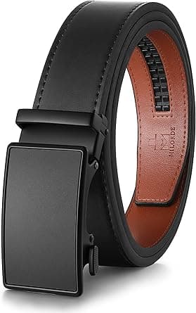 MILORDE Men's Genuine Leather Ratchet Belt, Customizable Fit, 1 3/8" for Dress Pant Shirt Oxfords Casual Golf on Amazon.ae - Price Tracker