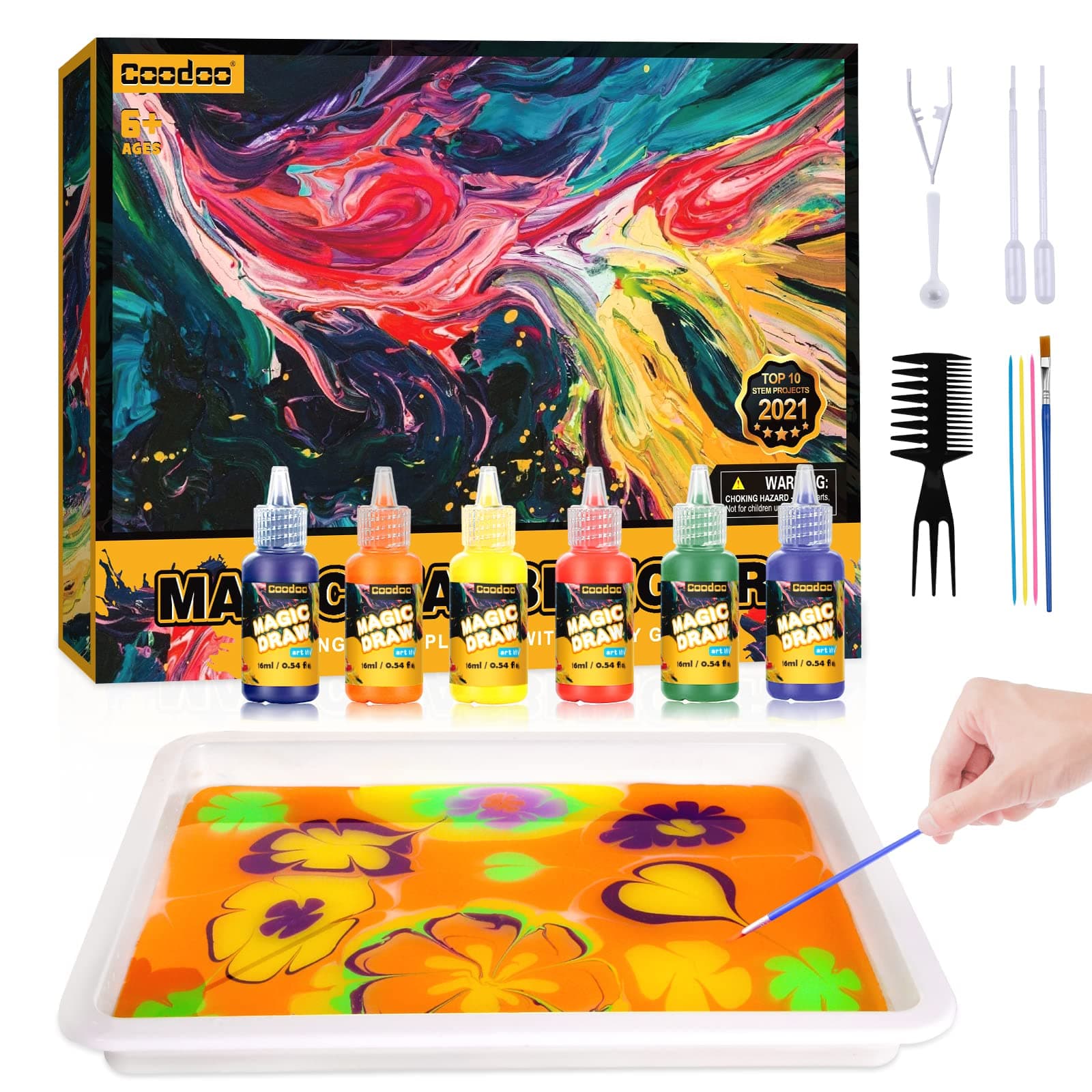 Coodoo Water Marble Painting for Kids - Arts & Crafts for Girls and Boys Craft Kits Ideal Gifts for Kids Age 6+ 8-12 Years on Amazon.ae - Price Tracker