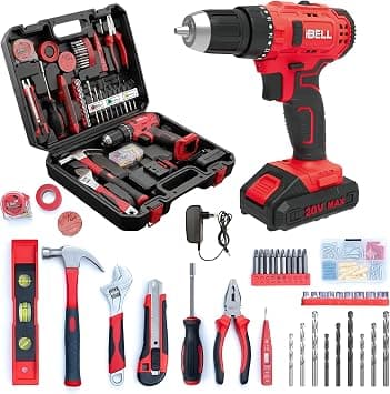 iBELL CT20-38 20V Cordless Impact Drill Driver | Brushless Motor | 2-Speed Gearbox | 38Nm Torque | 10mm Chuck | LED Work Light | 2.0Ah Battery & Fast Charger | 101 Accessories | DIY & Professional Kit - متتبع أسعار Amazon.sa