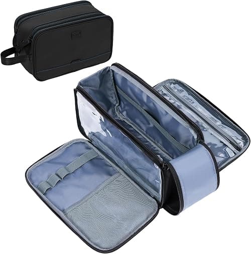 ZEEMO Travel Toiletry Bag for Men, Water-Resistant Double-Sided Full-Open Dopp Kit, Versatile Organizer for Shower and Hygiene Accessories, Bathroom Essentials, Cosmetics on Amazon - Best Deal Finder