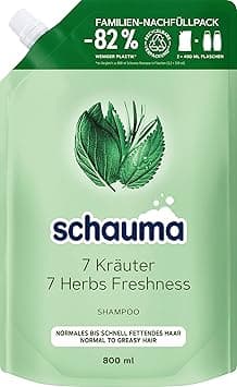 Schauma Shampoo 7 Herbal Refill Pack (800 ml), Hair Shampoo Gives the Hair Structure a Light Freshness, Fresh Shampoo for Normal to Quickly Greasy Hair on Amazon.ae - Price Tracker