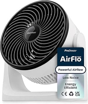 Pro Breeze AirFlo Mini Turbo Desk Fan - Whisper Quiet & Ultra Powerful Small Table Fan, 3 Speed Settings, 90° Variable Tilt, Compact Personal Fan for Bedroom, Office & Home, and Instant Cooling on Amazon.ae - Price Tracker