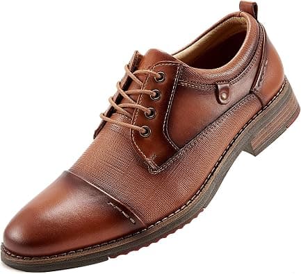 Men's Oxford Dress Shoes Classic Fashion Genuine Leather Business Work Shoe for Men على Amazon.ae - متتبع الأسعار