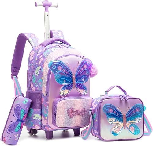 Meetbelify Kids Rolling Backpack with Wheels for Elementary Girls Boys Travel Luggage Carry on Backpack on Amazon.ae - Price Tracker