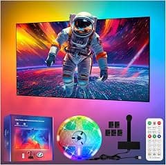TV LED Backlight, 3.8 M Cuttable TV Lights That Change with TV for 55-65 Inch Screen and PC Monitor, TV Backlight with Sensor, Game & Music Sync Color Changing Light - Amazon.sa Price Tracker