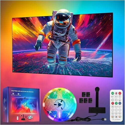 TV LED Backlight, 3.8 M Cuttable TV Lights That Change with TV for 55-65 Inch Screen and PC Monitor, TV Backlight with Sensor, Game & Music Sync Color Changing Light on Amazon.sa - Price Tracker