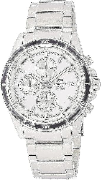 Casio Edifice Men's White Dial Stainless Steel Chronograph Watch on Amazon.ae - Price Tracker