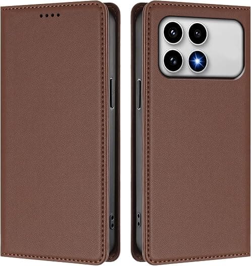 Cover Compatible with Xiaomi Poco F8 Ultra 5G,Compatible with Redmi K90 Pro Max 5G 【RFID Blocking】【Card Holder Magnetic closure Flip Stand】Phone Case Brown on Amazon.ae - Price Tracker