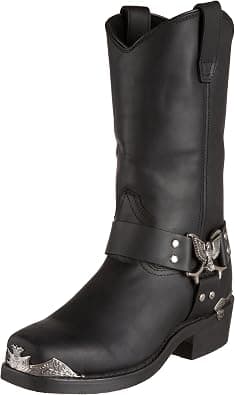 Dingo Mens Chopper Pull On Square Toe Motorcycle Casual Boots Mid Calf - Black on Amazon.ae - Price Tracker
