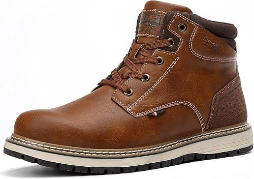 ARRIGO BELLO Mens Winter Boots Snow Casual Booties Warm Fur Mesh Lined Outdoor Non-Slip Trekking Walking Leather Shoes Size 41-46 على Amazon.ae - متتبع الأسعار