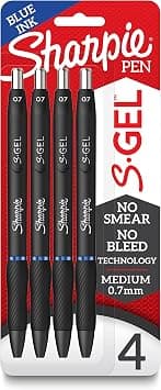 SHARPIE S-Gel, Gel Pens, Medium Point (0.7mm), Blue Ink Gel Pen, 4 Count on Amazon.sa - Price Tracker