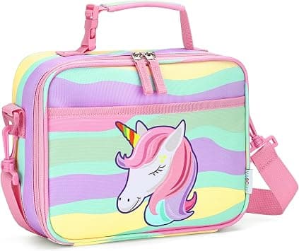VASCHY Lunch Bag for Kids, Reusable Insulated Lunch Box Bag w Detachable Shoulder Strap Cute Cooler Bag for Girls for School,Daycare,Travel Rainbow Unicorn on Amazon.ae - Price Tracker