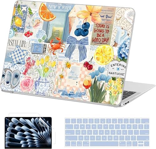 AKIT Compatible with MacBook Pro 13 inch Case M2 M1 A2338 2026-2016 A2251 A2289 A2159 A1989 A1708 A1706, Pattern Hard Shell Laptop Case&Keyboard Cover&Screen Protector, Blue Collage on Amazon.ae - Price Tracker