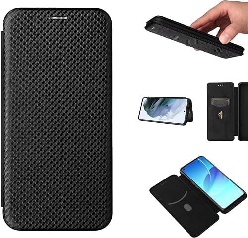 ESONG Carbon Fibre Phone Case for Motorola Moto G77 5G/Moto G67 5G/Moto G87, with Magnetic Closure and ID Card Holder Slot case,Scratch-Resistant Carbon Fibre PC + Shockproof TPU + Free Stand - Black على Amazon.ae - متتبع الأسعار