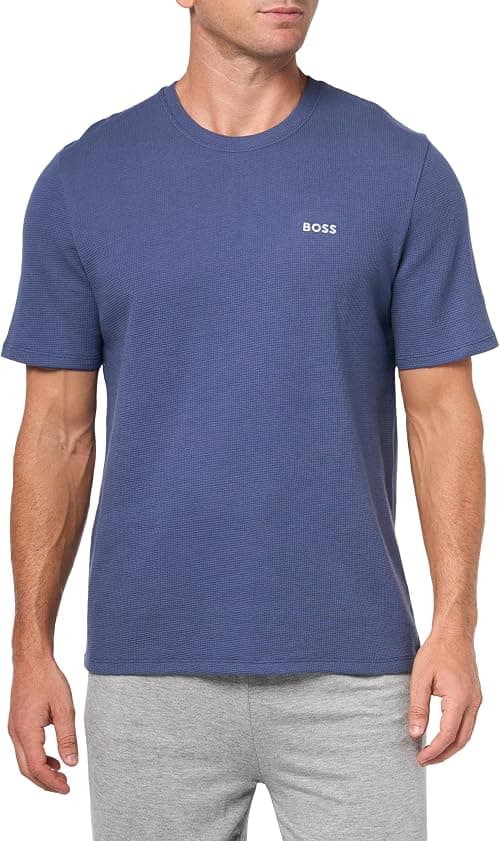 BOSS mens Waffle Contrast Logo Short-sleeve T-shirt Shirt on Amazon - Best Deal Finder