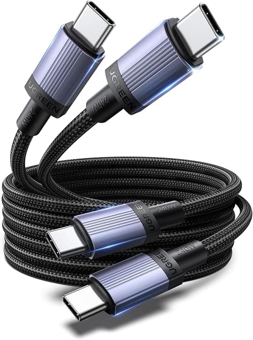 UGREEN Type C Cable 1M 2Pack, 240W Super Fast Charging USB C Cable Braided | Wide compatible for laptop/tablet/phone,Good value,Certified safe battery protection,High-End Aluminum Alloy,Eco-friendly على Amazon.ae - متتبع الأسعار