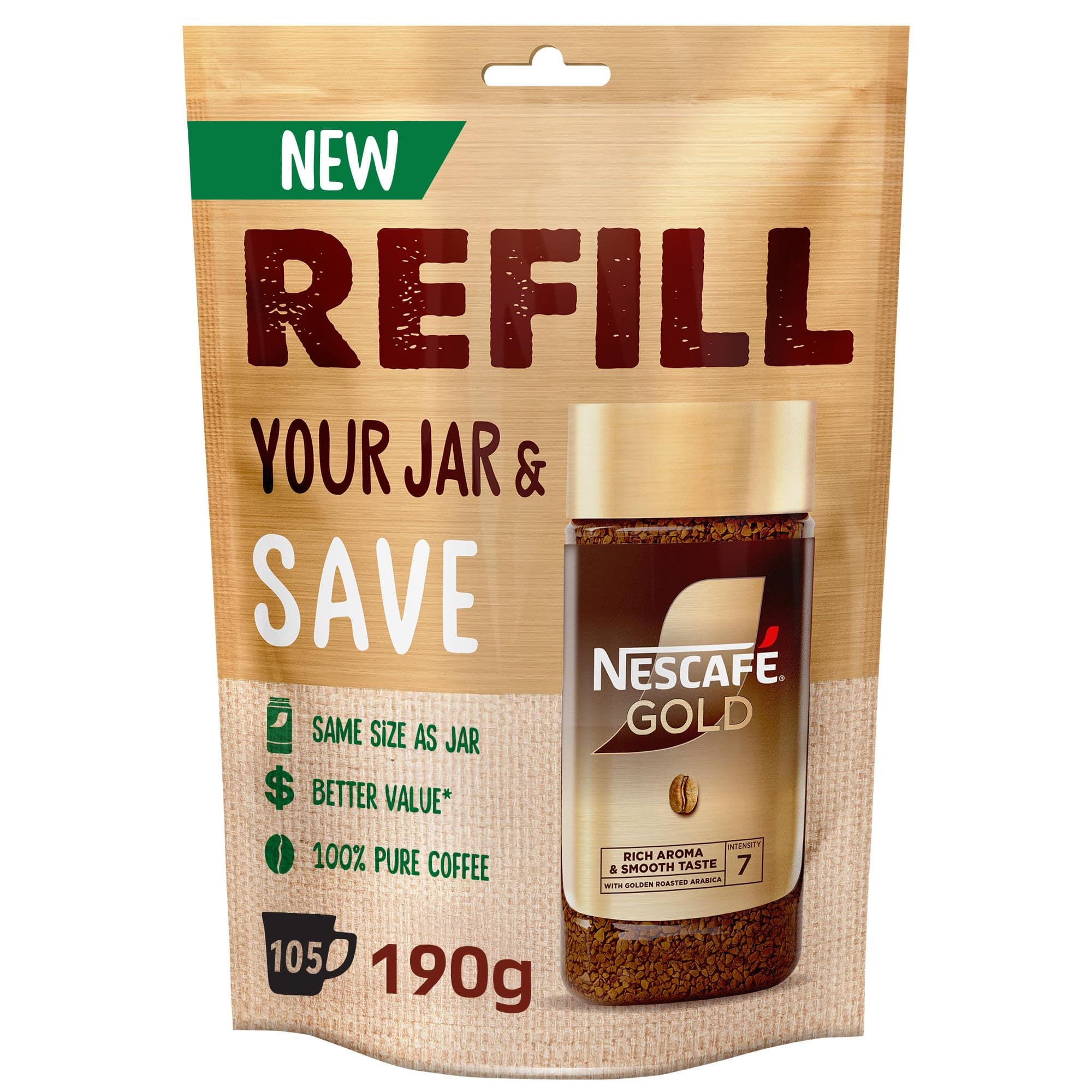 Nescafe Gold Instant Coffee Refill Pouch (190g) on Amazon.ae - Price Tracker