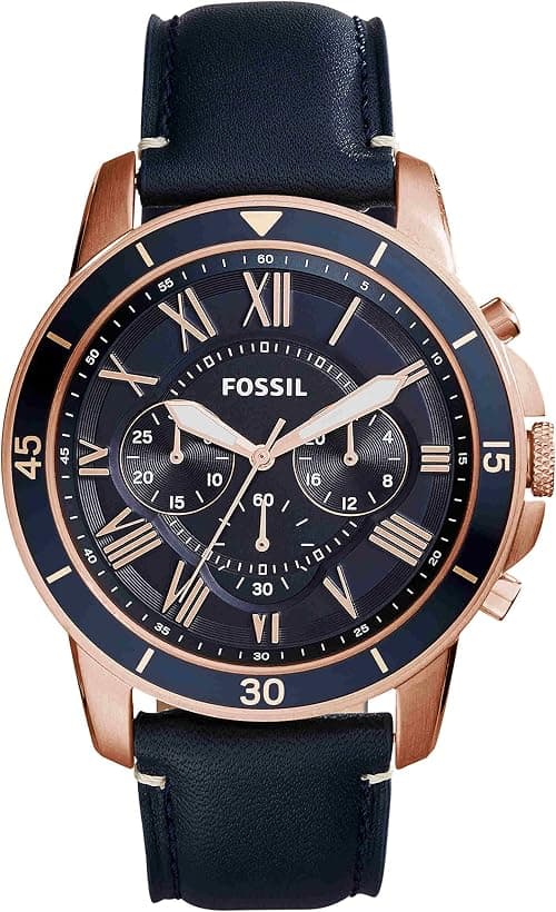 Fossil Men's Grant Sport Stainless Steel and Leather Chronograph Quartz Watch على أمازون - دليلك لأفضل العروض