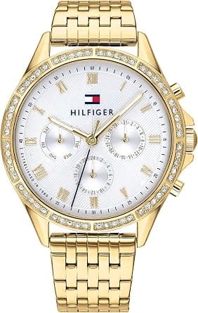 Tommy Hilfiger Women's Silver White Dial Ionic Plated Thin Gold 2 Steel Watch - 1782142 on Amazon - Best Deal Finder