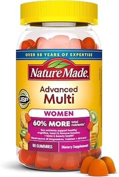 Nature Made Advanced Multivitamin Gummies for Her with Magnesium Citrate, Calcium & All 8 B Vitamins, Multivitamin for Women, 90 Gummies, 30 Day Supply على Amazon.ae - متتبع الأسعار