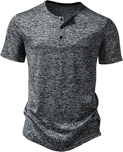 MakingDa Men's Casual Long/Short Sleeve Slim Fit Henley Shirt Stylish 4 Buttons Muscle Fitted T Shirts Tops on Amazon.sa - Price Tracker