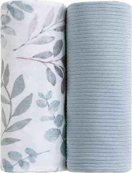 Lasoftan Jersey Swaddle Blanket, Ultra Soft Stretchy Receiving Blanket, Newborn Swaddle Wrap for Boys & Girls, 40 x 30 inches, 2 Pcs on Amazon.ae - Price Tracker