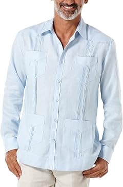 Cubavera Men's 100% Linen Four-Pocket Long Sleeve Button Down Guayabera Shirt (Size Small-5x Big & Tall) - Amazon.sa Price Tracker