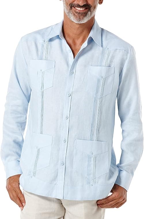 Cubavera Men's 100% Linen Four-Pocket Long Sleeve Button Down Guayabera Shirt (Size Small-5x Big & Tall) on Amazon.sa - Price Tracker
