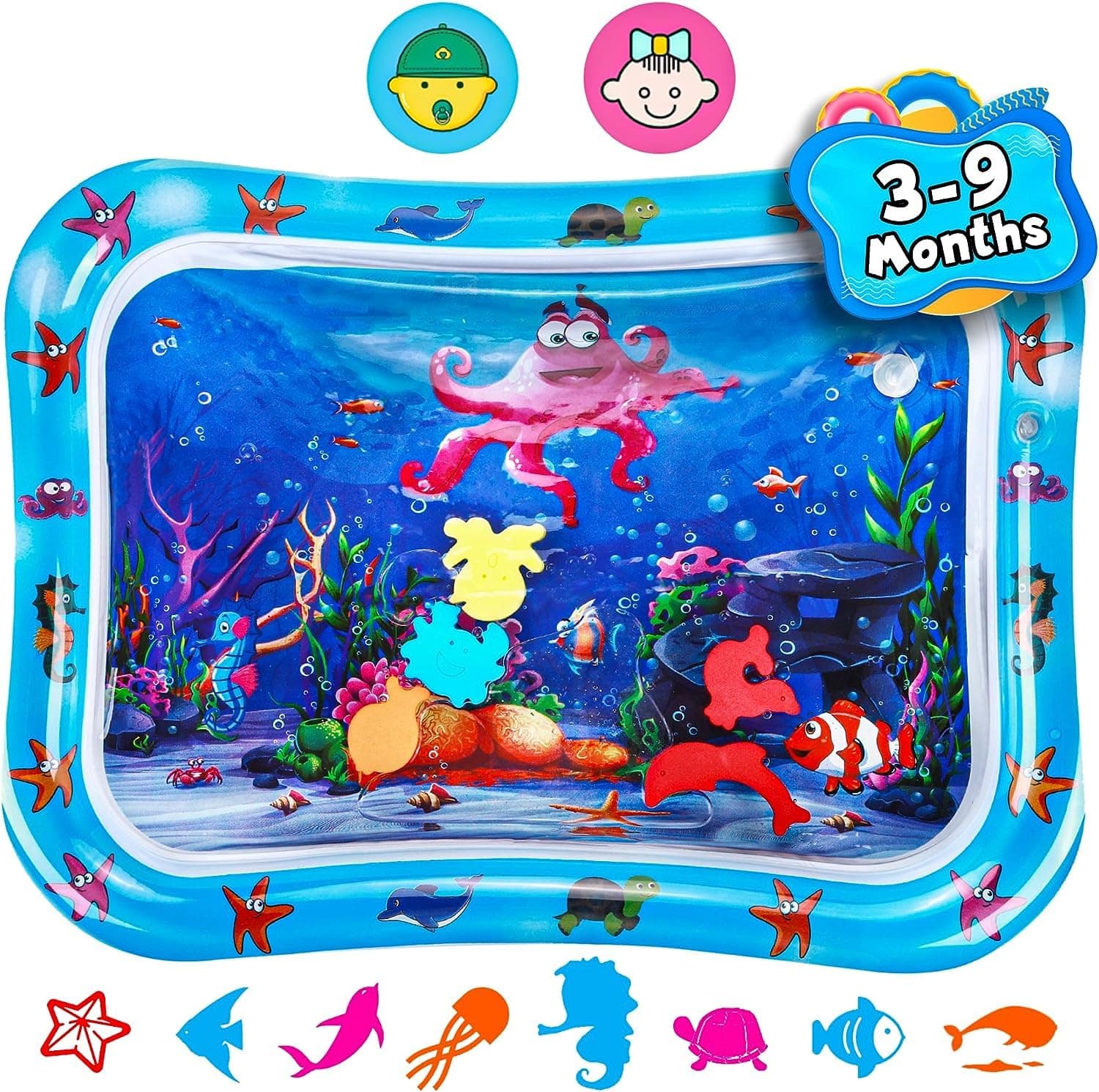 Jestilo Inflatable Tummy Time Water Mat Baby – Infant and Toddler Play Sensory Toys for Early Development Activities | Age 3 to 12 Months on Amazon.ae - Price Tracker