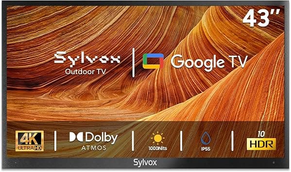 SYLVOX Outdoor TV, 43 Inch Smart TV 4K UHD, Dolby Atmos, 1000 Nit Brightness for Partial Sun, Waterproof Outdoor TVs Support Google Assistant, Screen Cast, Ideal for Terrace, Garden (Deck Pro 2.0) on Amazon.ae - Price Tracker