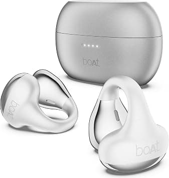 boAt Airdopes Loop OWS Earbuds w/Clip-On Fit, Air Conduction Tech, 50HRS Battery, 4Mics ENx, Dual EQ Modes, 12mm Drivers, 40ms Latency, ASAP Charge, OWS Ear Buds Earphones(Pearl White) على Amazon.ae - متتبع الأسعار