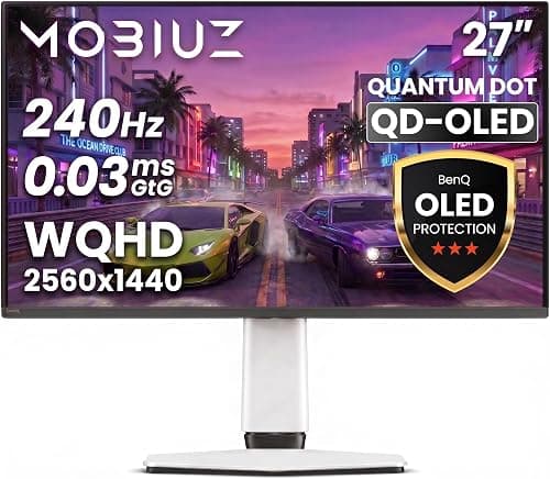 شاشة ألعاب OLED موديل موبيوز EX271QMZ 2026 مقاس 27 بوصة بدقة 2K QHD 2560x1440 ومعدل تحديث 240 هرتز ووقت استجابة 0.03 مللي ثانية وحماية من احتراق الشاشة وضبط ألوان فني للألعاب وHDR 10 من بينكيو على أمازون - دليلك لأفضل العروض
