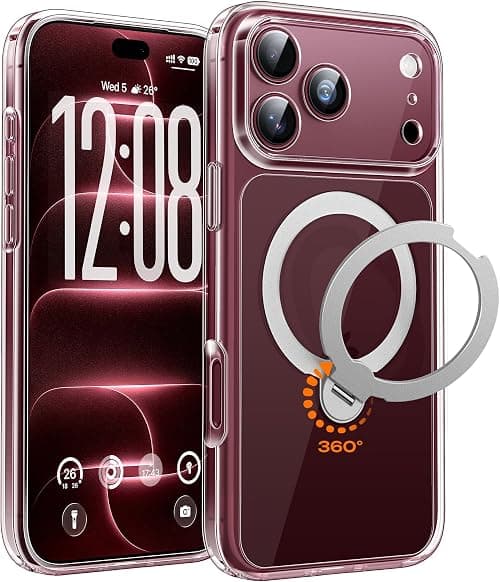 TOCOL for iPhone 18 Pro Case with 360° Magnetic Stand, Clear على Amazon.ae - متتبع الأسعار