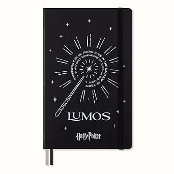 Moleskine Limited Edition Harry Potter Lumos spell Notebook with glow in the dark special-effect, Hard Cover, Ruled, Large (5" x 8.25"), Black, 176 pages - متتبع أسعار Amazon.sa
