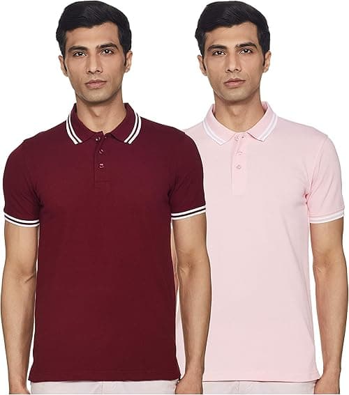 Amazon Brand - Symbol Men's Solid Regular Fit Polo (2 Set) (CT-PO2) on Amazon.ae - Price Tracker