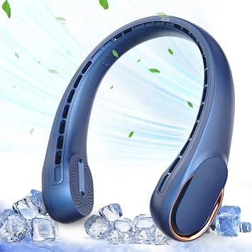 ASNUG Neck Fan, USB Rechargeable Personal Fan, 4000 mAh Battery Operated, 3 Speeds Adjustable, Faster Cooling, Ultra Quiet, Suitable for Home, Office, Travel, Sports على Amazon.ae - متتبع الأسعار