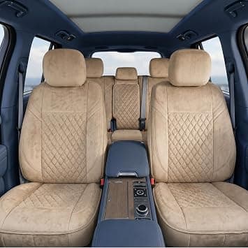 Luxury 5 Pcs Soft Fabric Cross Over (SUV Car) Car Seat Cover Full Set - Universal Fit, Waterproof Automotive Seat Protector, Breathable Anti-Slip Car Cushion Pad for Car (Beige) on Amazon.ae - Price Tracker