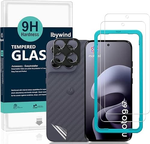 Ibywind for Motorola Moto G67/G77/G87/G Max 5G Screen Protector,2-Pack,9H Hardness Tempered Glass with Camera Lens Protector,Easy Installation Tool,Bubble-Free,Fingerprint Unlock,Anti-Shatter on Amazon.ae - Price Tracker
