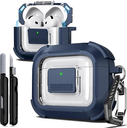R-fun for AirPods 4th Generation Protective Case, Compatible with Magsafe, Magnetic Automatic Lock, with Cleaning Kit, Suitable for Airpods 4 Protective Case (2024) -Blue on Amazon - Best Deal Finder