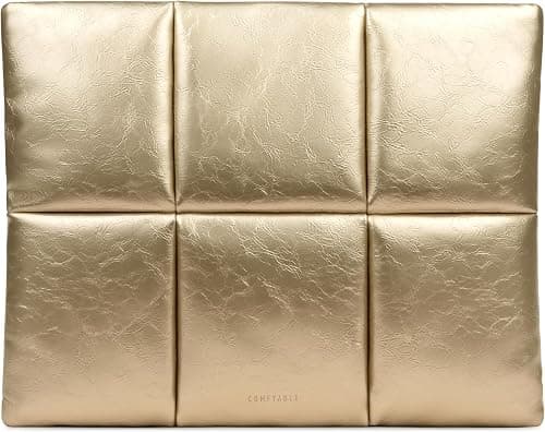 Comfyable Puffy Laptop Sleeve 13 Inch 14 Inch, Quilted Puffer Laptop Carrying Case for Women, Pillow Case Compatible with MacBook Air/Pro M5 M4 M3 M2 Pro/Max 2026, 13" MacBook Neo A18, Gold on Amazon.ae - Price Tracker