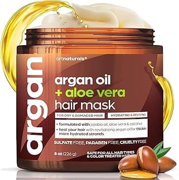 ArtNaturals Argan Oil Hair Mask - (8 Ounce (Pack of 1)/226g) - Deep Conditioner - pure Organic Jojoba Oil, Aloe Vera & Keratin - Repair Dry, Damaged Or Color Treated Hair After Shampoo - Sulfate Free on Amazon.ae - Price Tracker