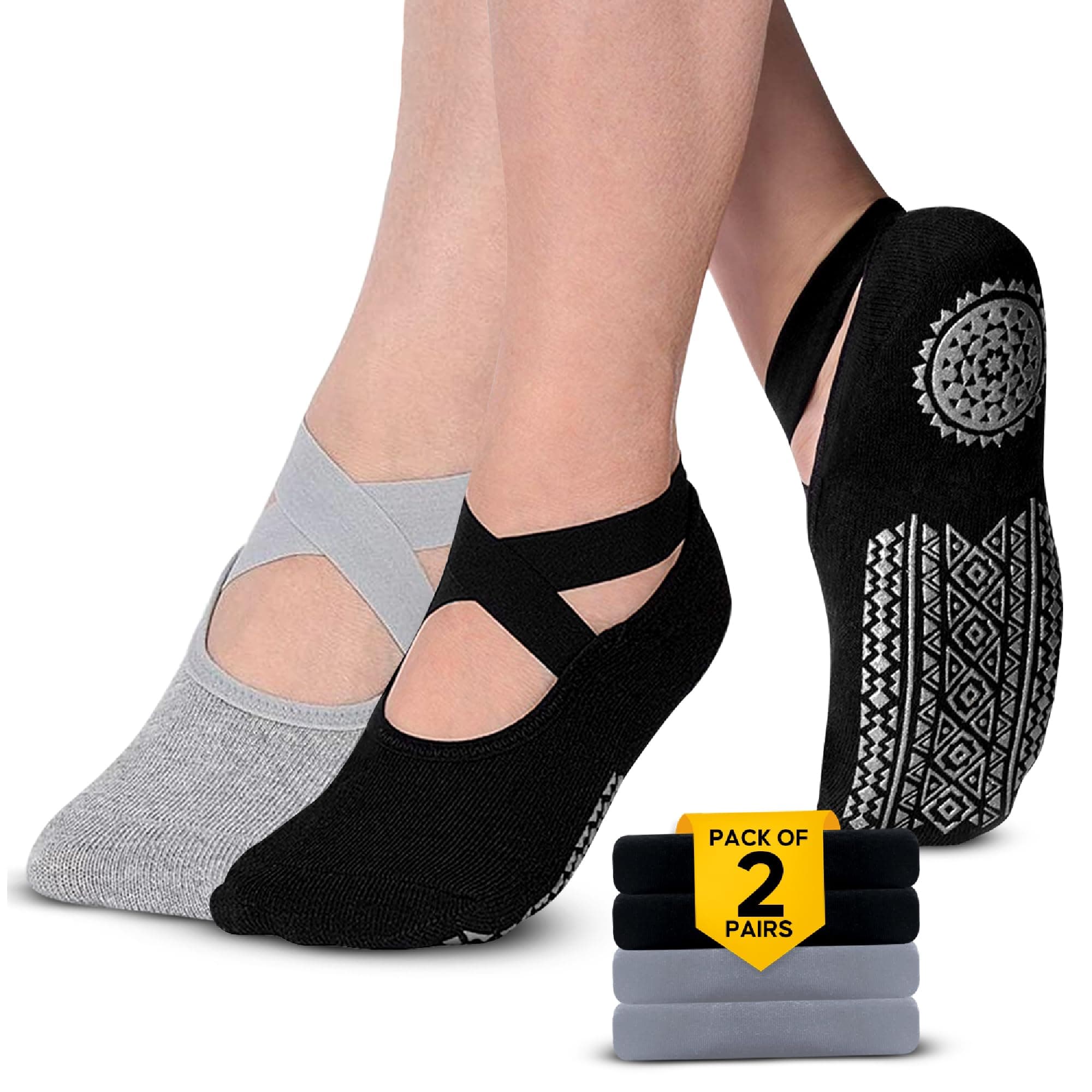 HOMIELYF Pilates Socks for Women, Non-slip & Straps Yoga Athletic Socks with Grip for Women Grippers Socks, Barre Barefoot Workout Hospital on Amazon.ae - Price Tracker