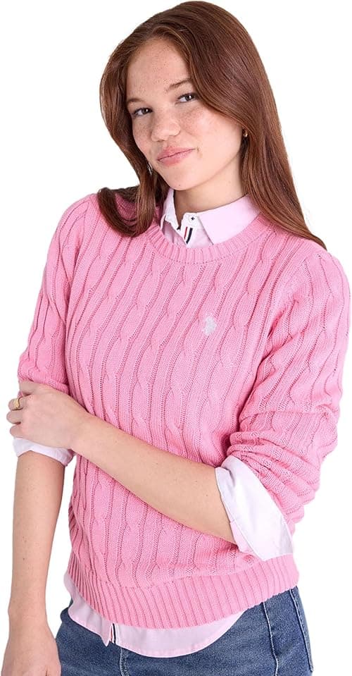 U.S. Polo Assn. Women's Crew Neck Sweaters – Raglan, Cable Knit & Striped on Amazon.ae - Price Tracker