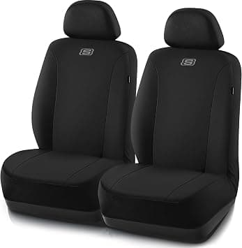 Skechers Car Seat Covers, Premium Breathable Polyester Seat Covers, Car Seat Covers Front Seats Airbag Compatible, Automotive Comfort & Protection for Most Cars, Vans, Trucks, SUVs (Two Front, Black) on Amazon.ae - Price Tracker