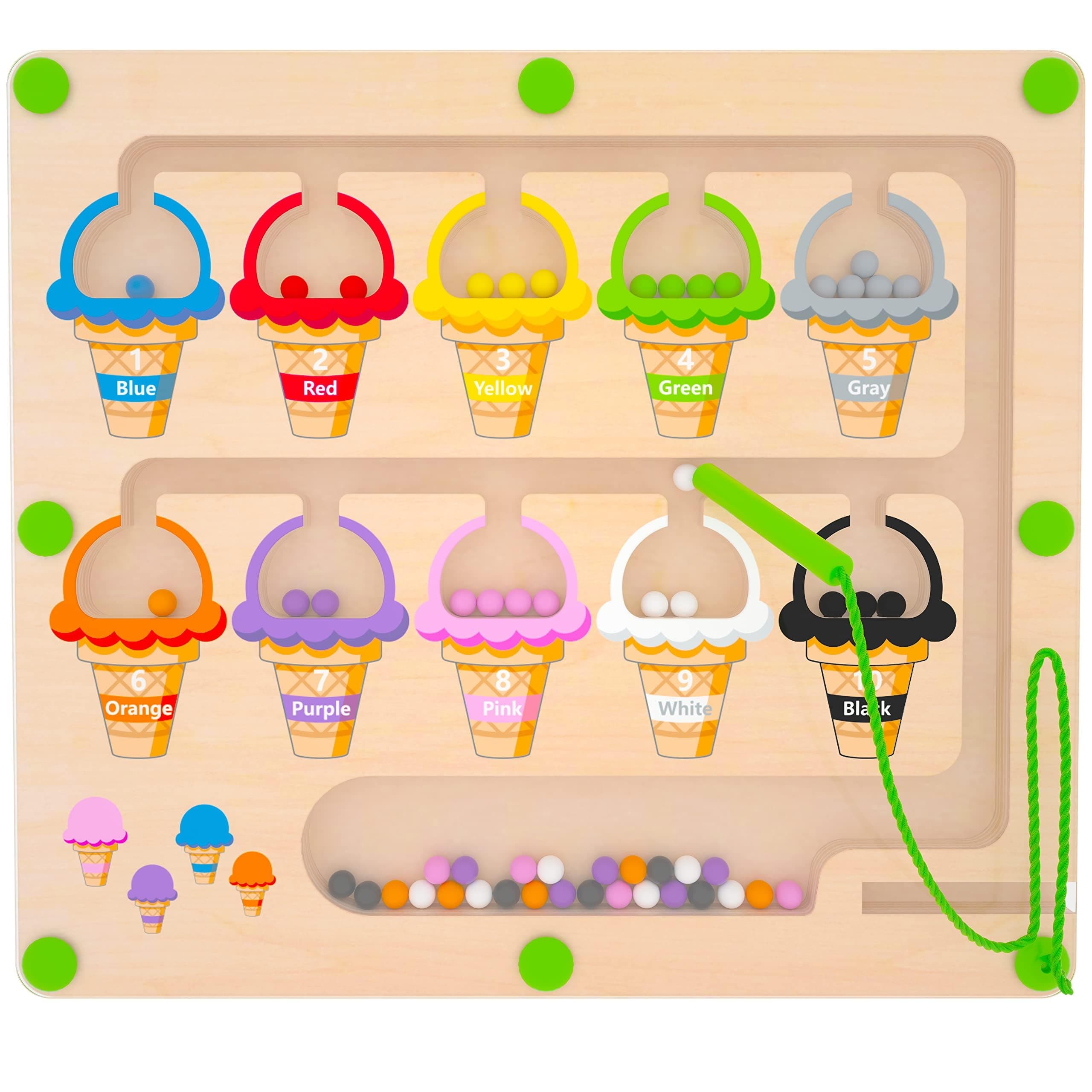 MTYOKILN Magnetic Color & Number Maze - Montessori Wooden Color Matching Learning Counting Puzzle Board - Toddler Fine Motor Skills Toys for Boys Girls 3 4 5 Years Old on Amazon.ae - Price Tracker