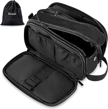 Elviros Toiletry Bag for Men Large Travel Shaving Dopp Kit Water-resistant Bathroom Toiletries Organizer PU Leather Cosmetic Bags on Amazon - Best Deal Finder