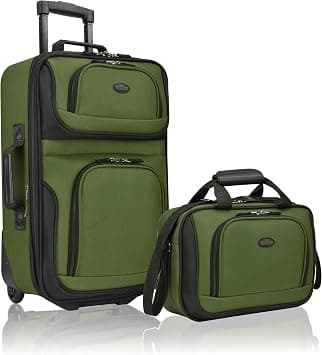 Traveler's Choice U.S. Traveler Rio Rugged Fabric Expandable Carry-On Luggage Set, Green, 2-Piece on Amazon.ae - Price Tracker