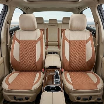 Luxury 5 Pcs Soft Fabric Cross Over (SUV Car) Car Seat Cover Full Set - Universal Fit, Waterproof Automotive Seat Protector, Breathable Anti-Slip Car Cushion Pad (Saf- Beige) on Amazon.ae - Price Tracker